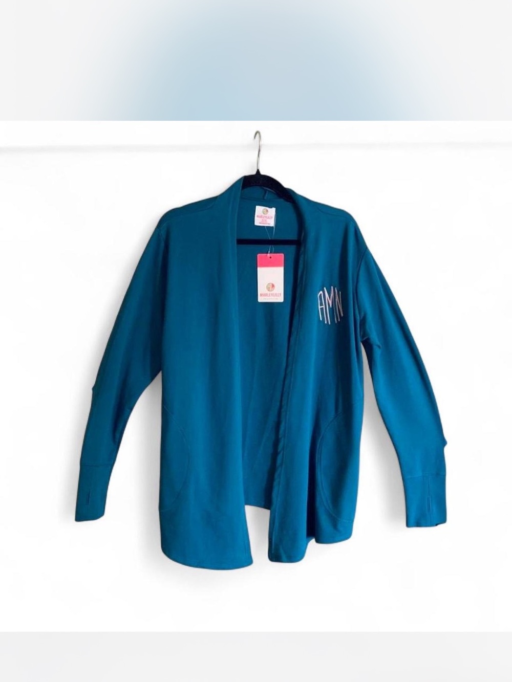Healthcare Monogrammed AMN Teal Open-Front Women’s Cardigan Jacket size M